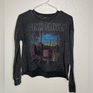 Junk Food Clothing Women’s Pink Floyd Crop Sweatshirt Size Small- Charcoal